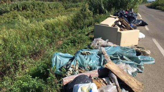 Rifiuti abbandonati a bordo strada
