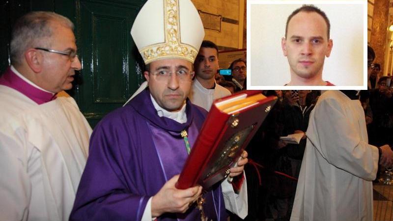 Il vescovo Andrea Migliavacca e, nel riquadro, Marco Billeri