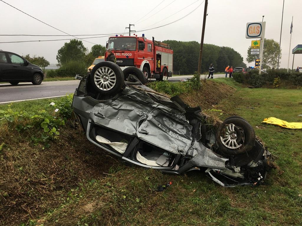 L'auto della vittima finita fuori strada