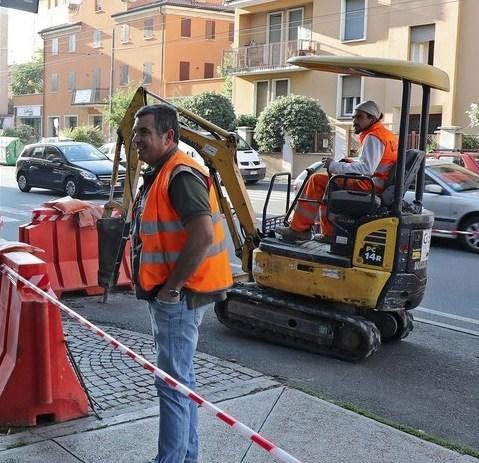 Corsia per bus e tratto ciclabile in via Emilia Est