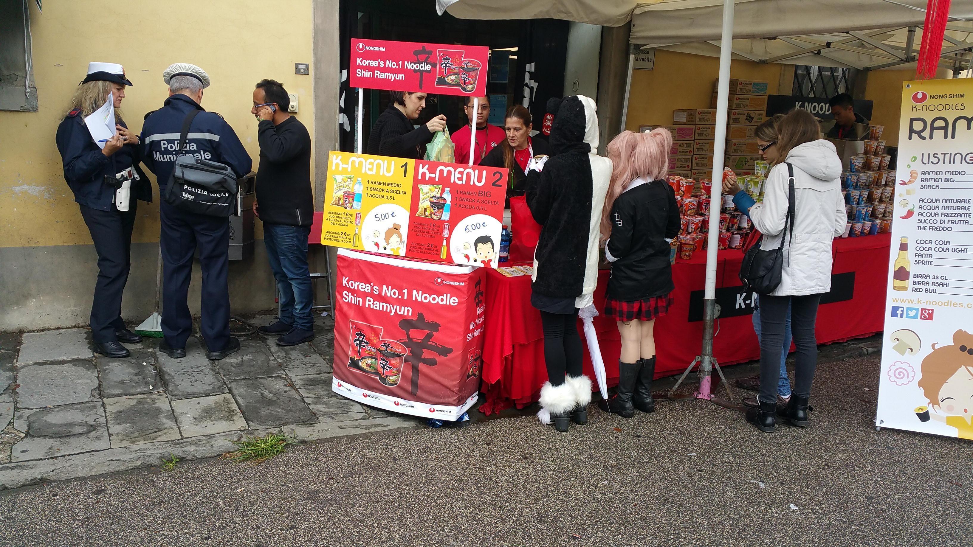 Un "temporary store" durante Lucca Comics