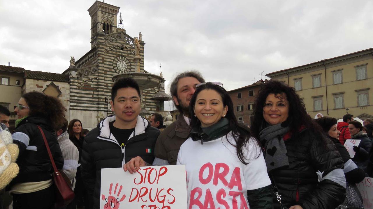 La manifestazione contro lo spaccio di droga in centro, febbraio 2016