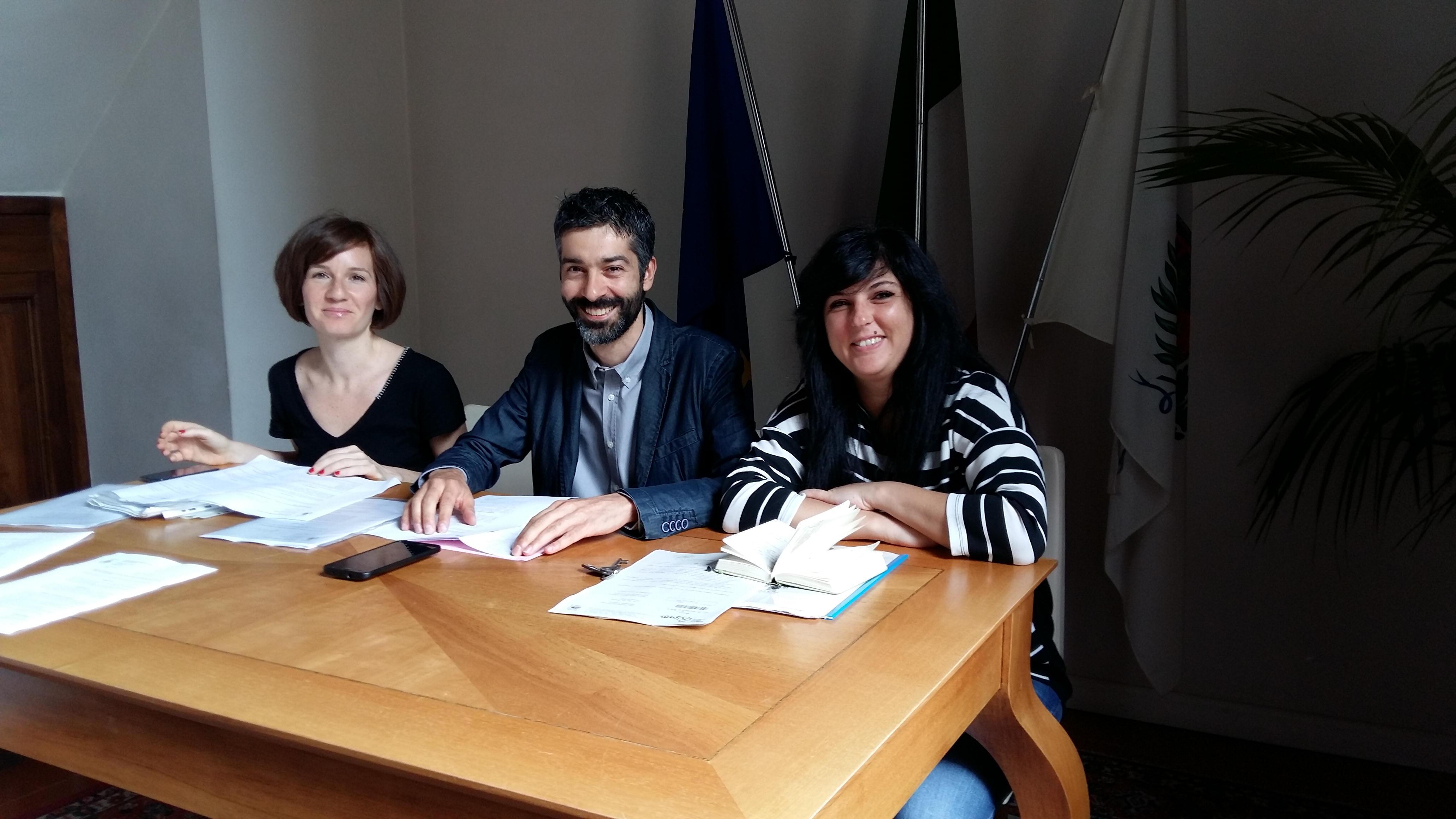 I consiglieri del Movimento 5 Stelle di Prato: La Vita, Capasso e Verdolini
