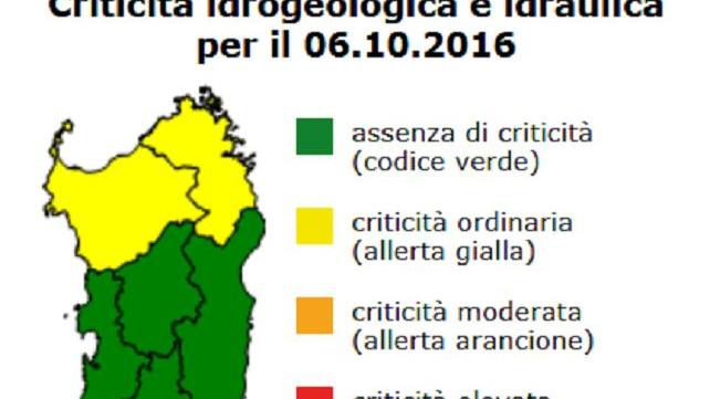 Allerta meteo della protezione civile in Gallura e Logudoro