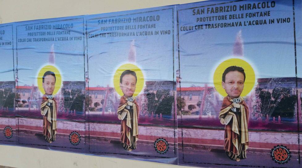 Manifesti ironici su Miracolo «L’ex presidente Sea? Un santo»