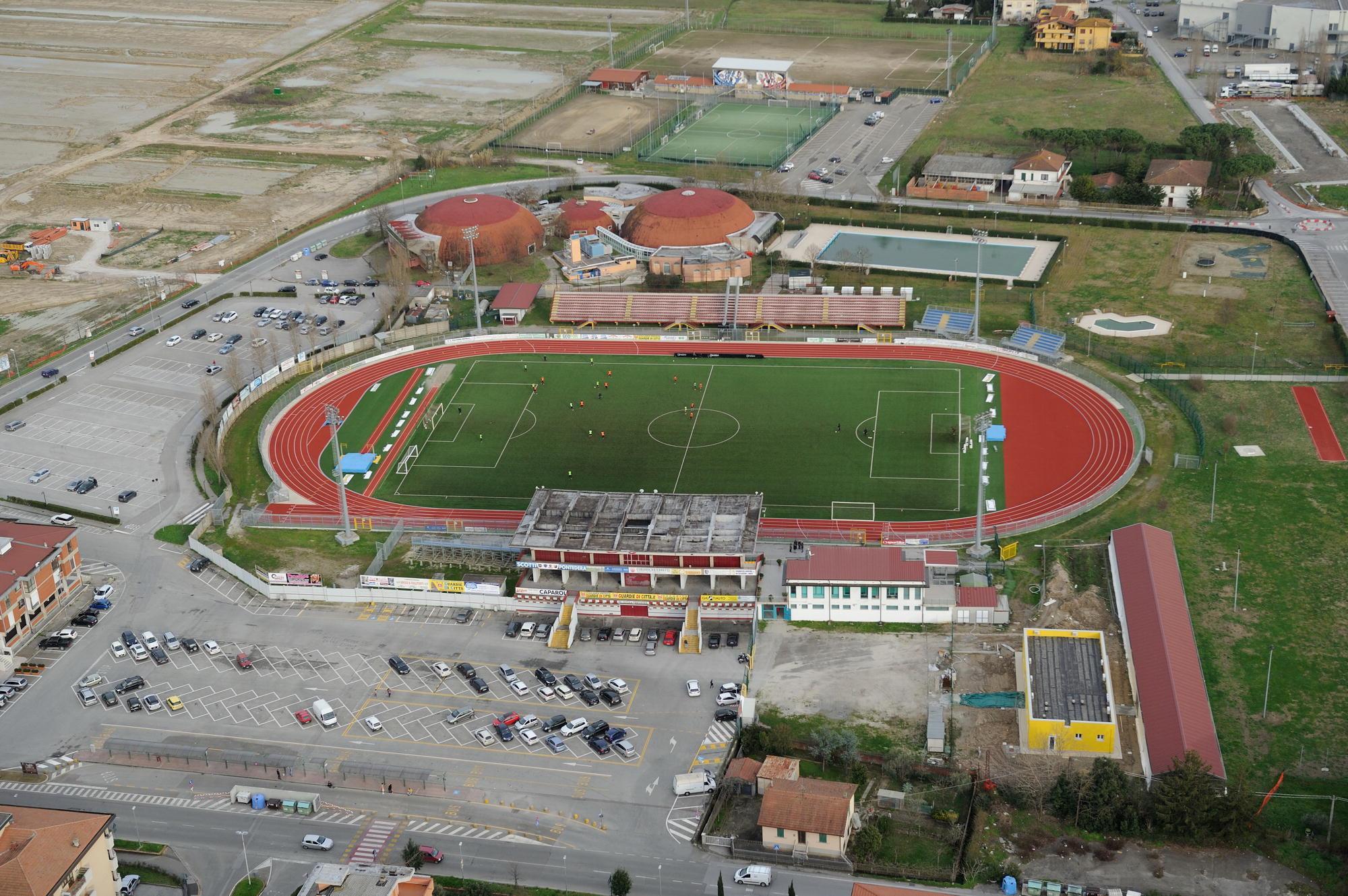 Lo stadio di Pontedera visto dall'alto