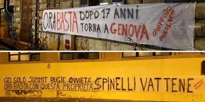 "Spinelli vattene", striscioni nella notte contro il presidente del Livorno  