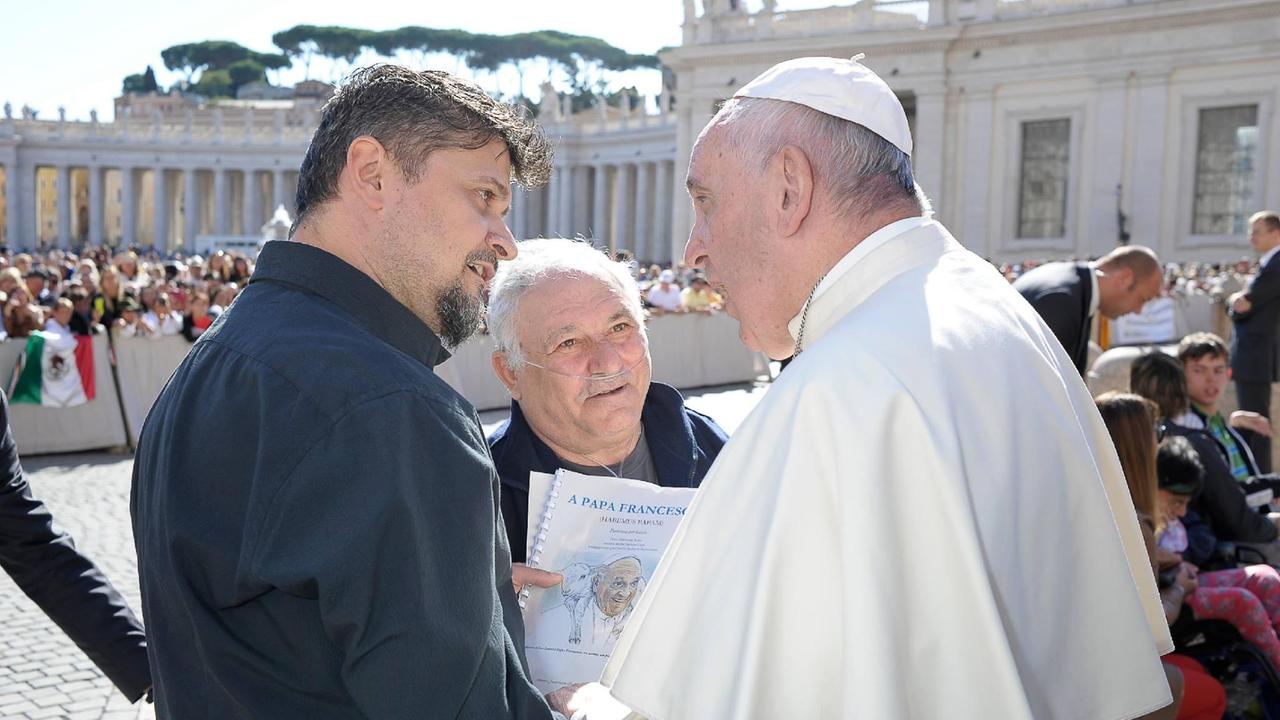 Roberto Bonvissuto e Salvatore Sessa a colloquio con Papa Francesco