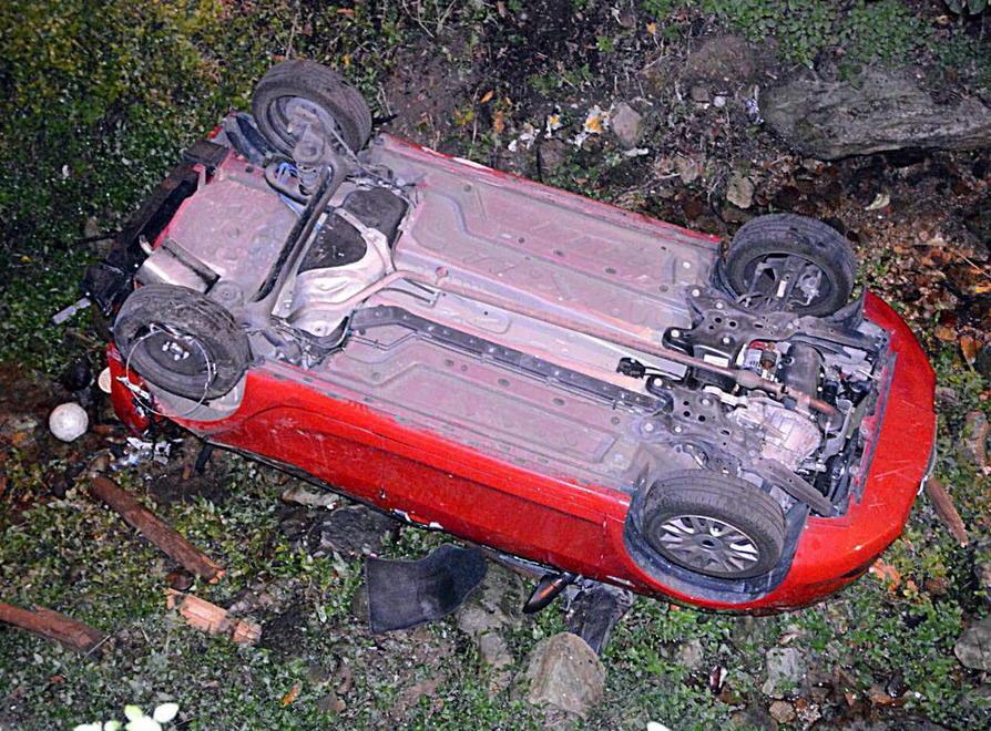 L’auto non è frenata, finisce nel rio 