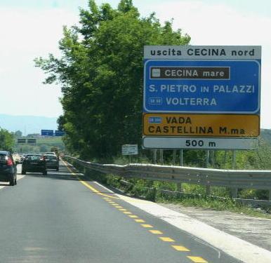 Lo svincolo di Cecina nord sulla Variante Aurelia