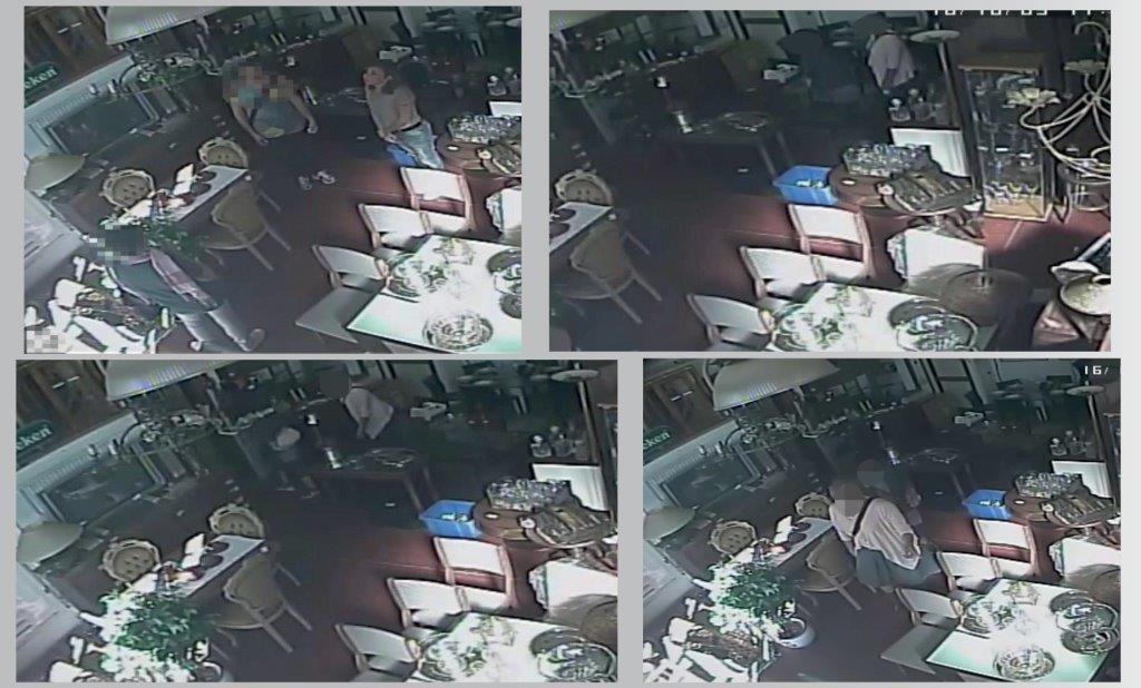 Una sequenza di immagini riprese dal video delle telecamere di sorveglianza 