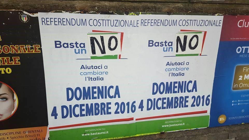 Empoli, imbrattati e "taroccati" i manifesti per il referendum