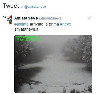 Prima neve fotografata dal sito Amiata neve