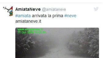 Prima neve fotografata dal sito Amiata neve