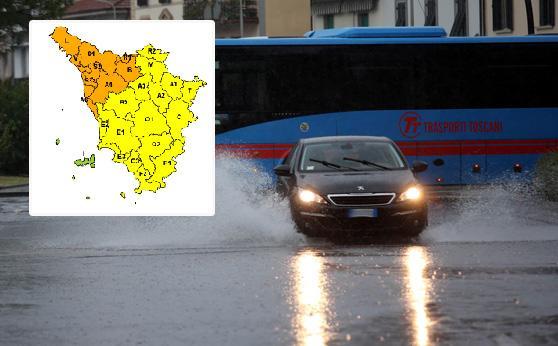 Maltempo in Toscana, scatta l'allerta arancione