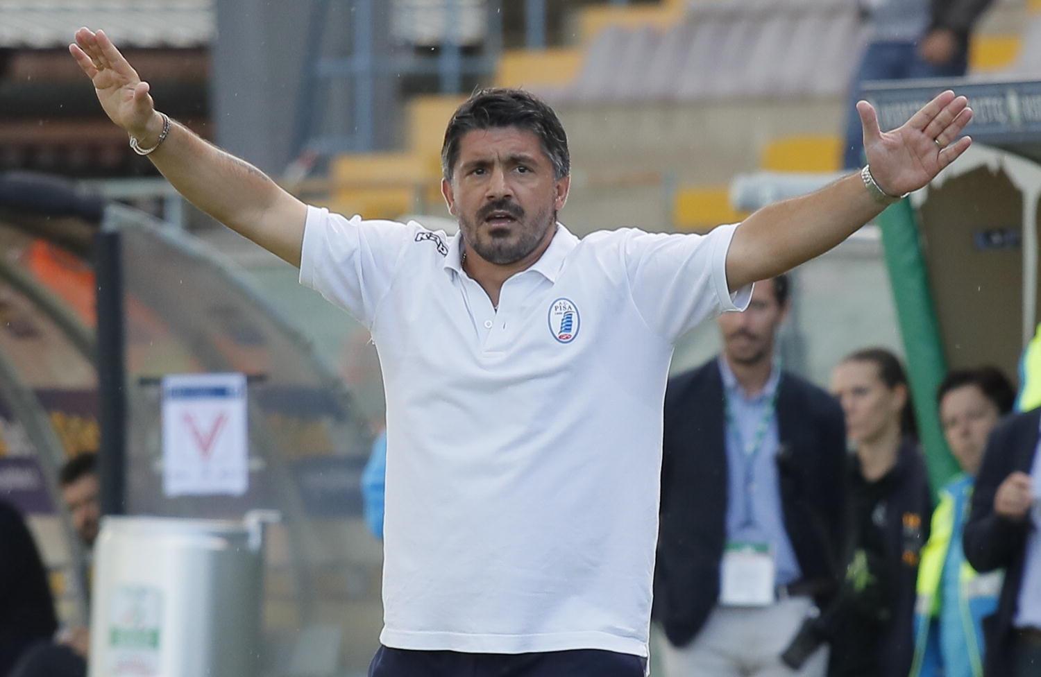 Rino Gattuso durante la partita con il Vicenza