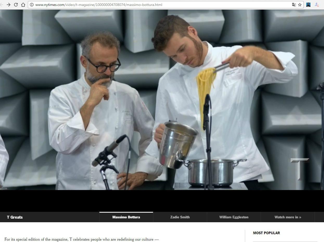 Masimo Bottura nel video sul Nyt