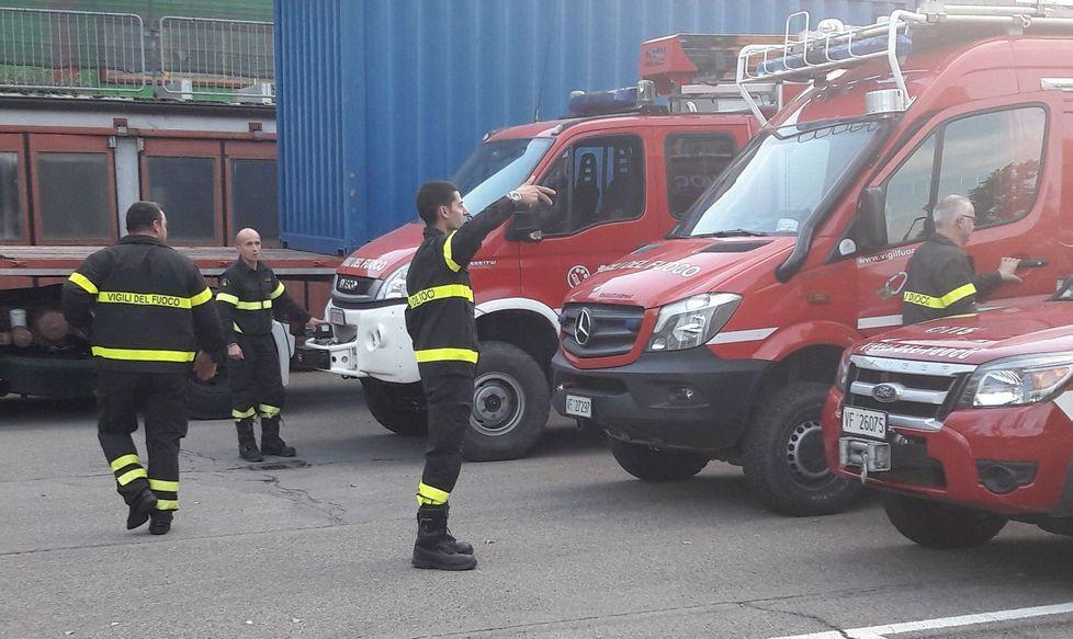 I vigili del fuoco ad Arquata per lavorare in alta quota