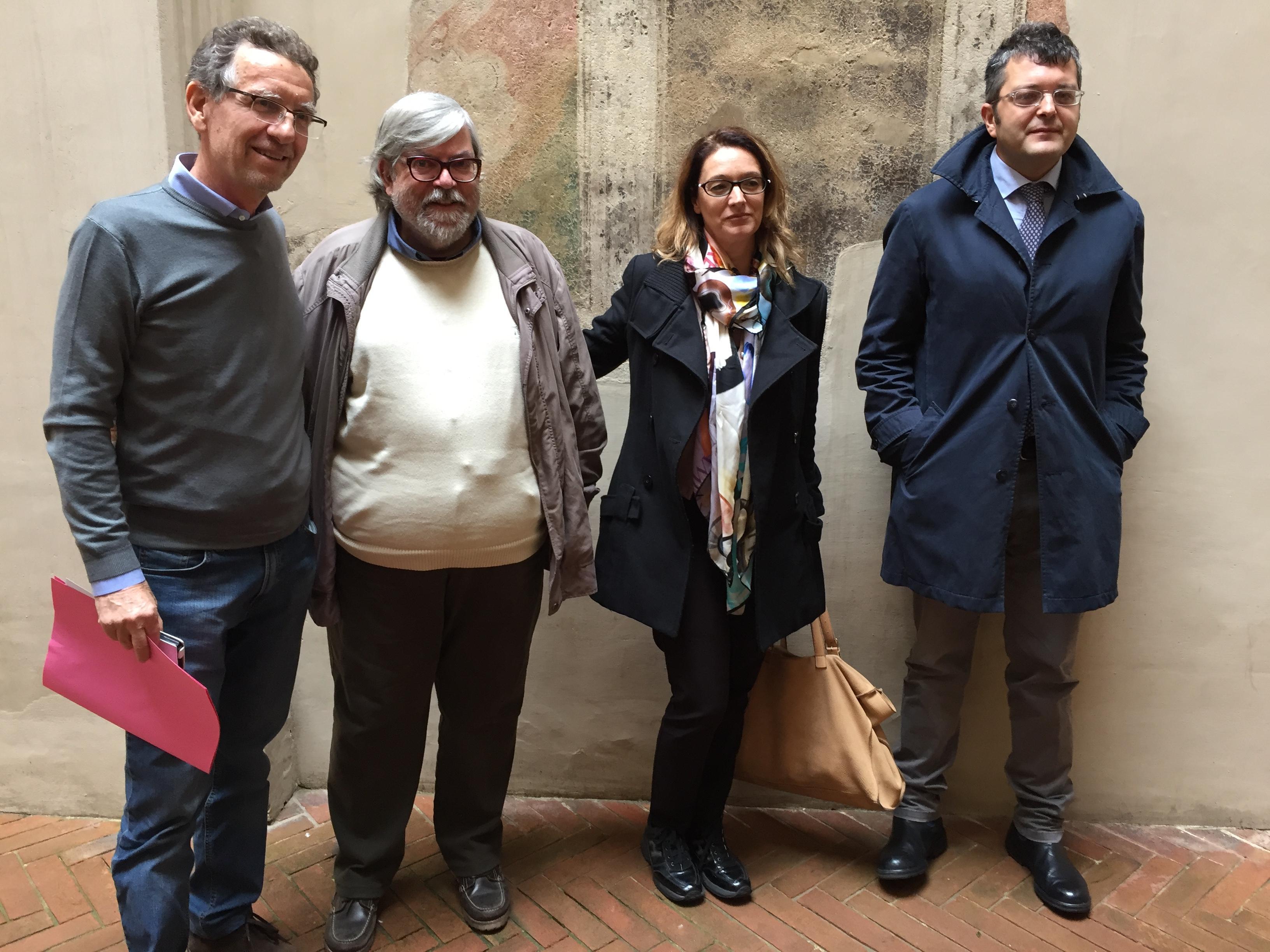 Da sinistra Walter Bernardi, Massimo Smuraglia, Ilaria Bugetti, Simone Mangani