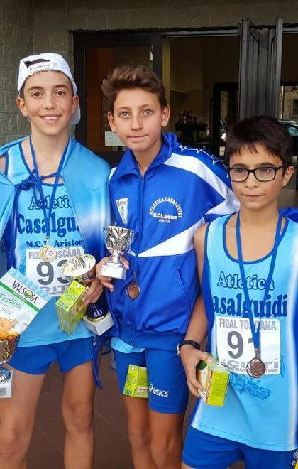 Pollicino, Melisi e Giovannetti dell'Atletica Casalguidi