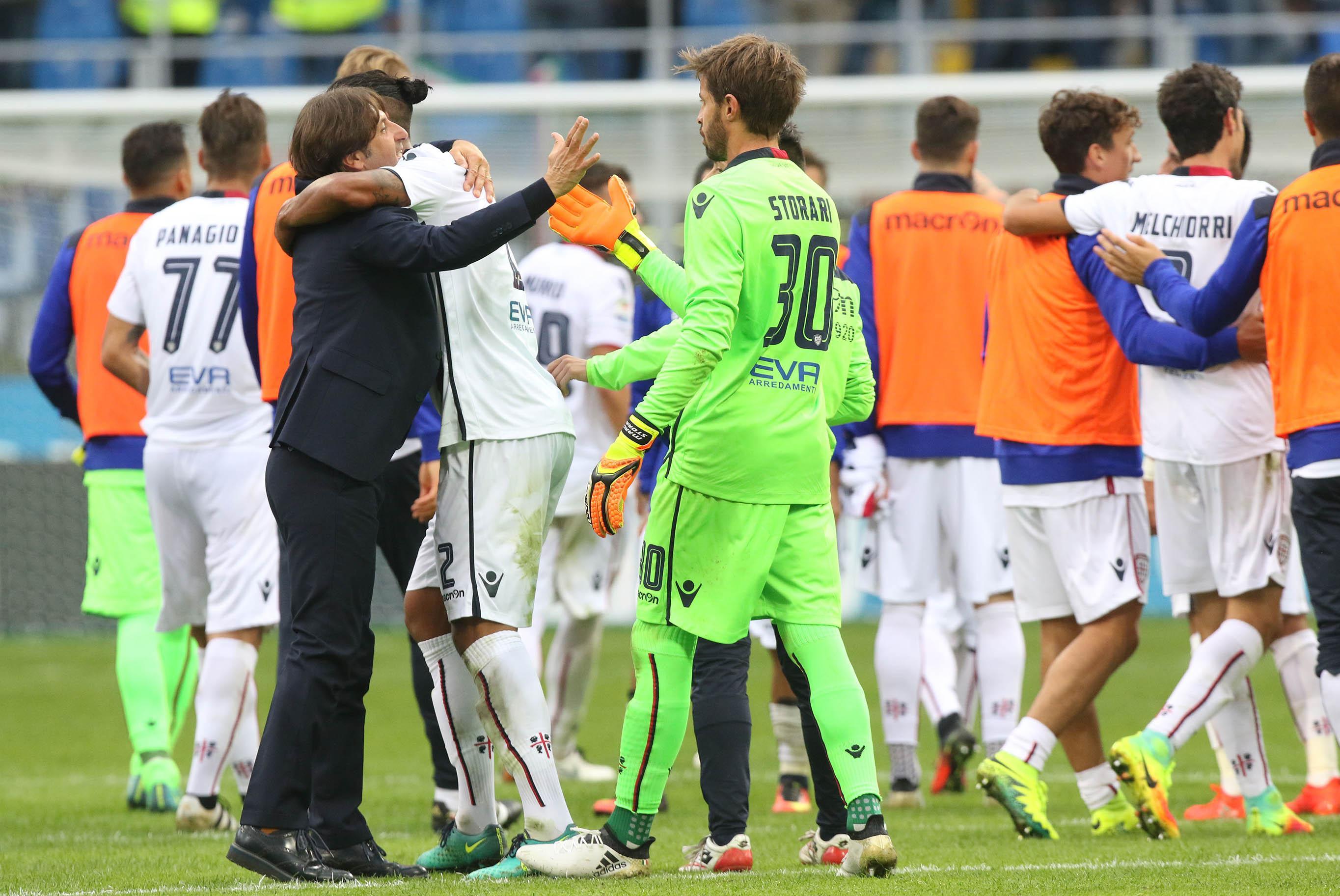 Massimo Rastelli gioisce dopo la vittoria con l'Inter