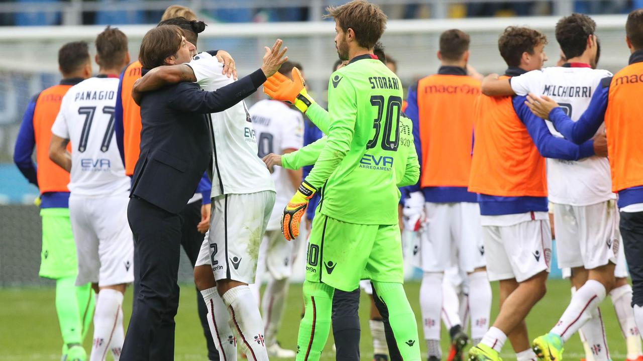 Massimo Rastelli gioisce dopo la vittoria con l'Inter
