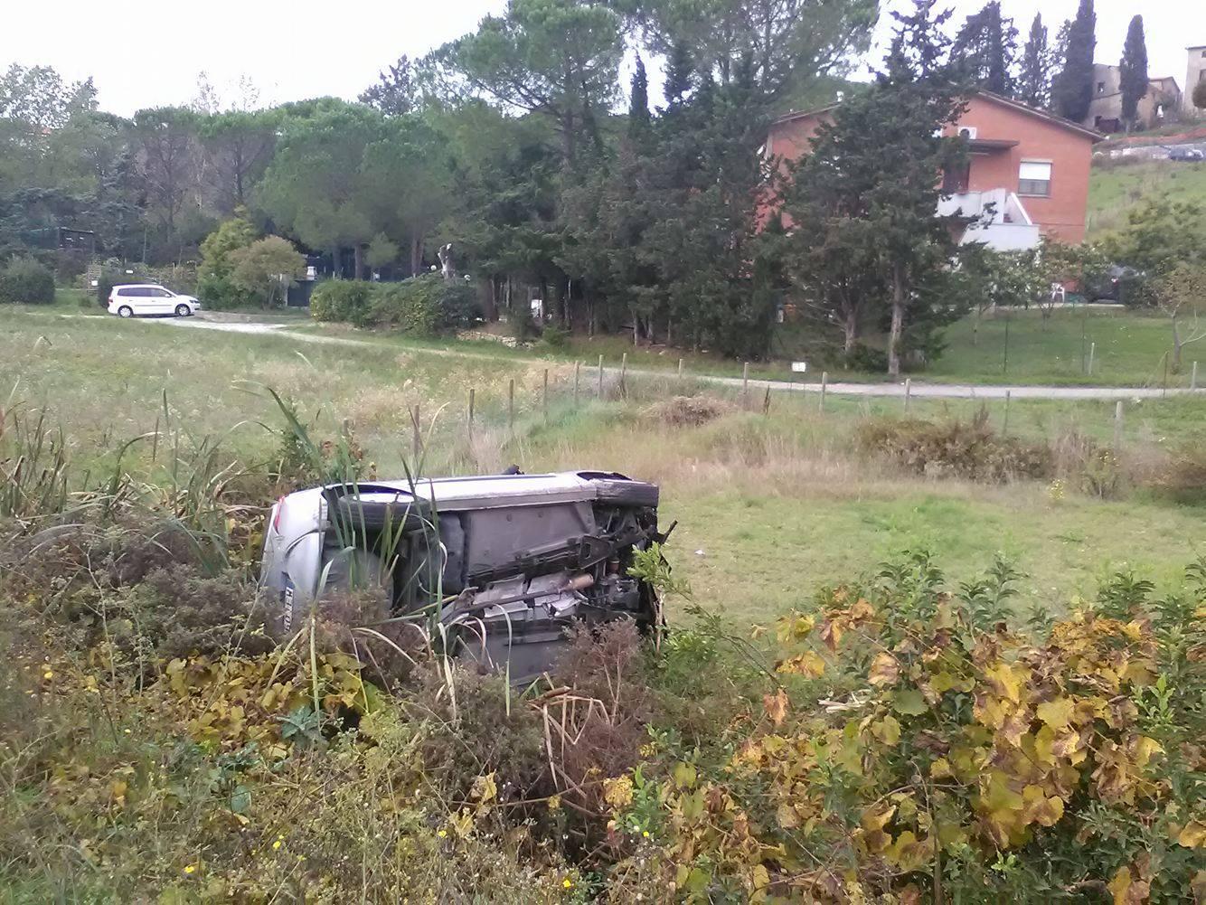 La Renault ribaltata