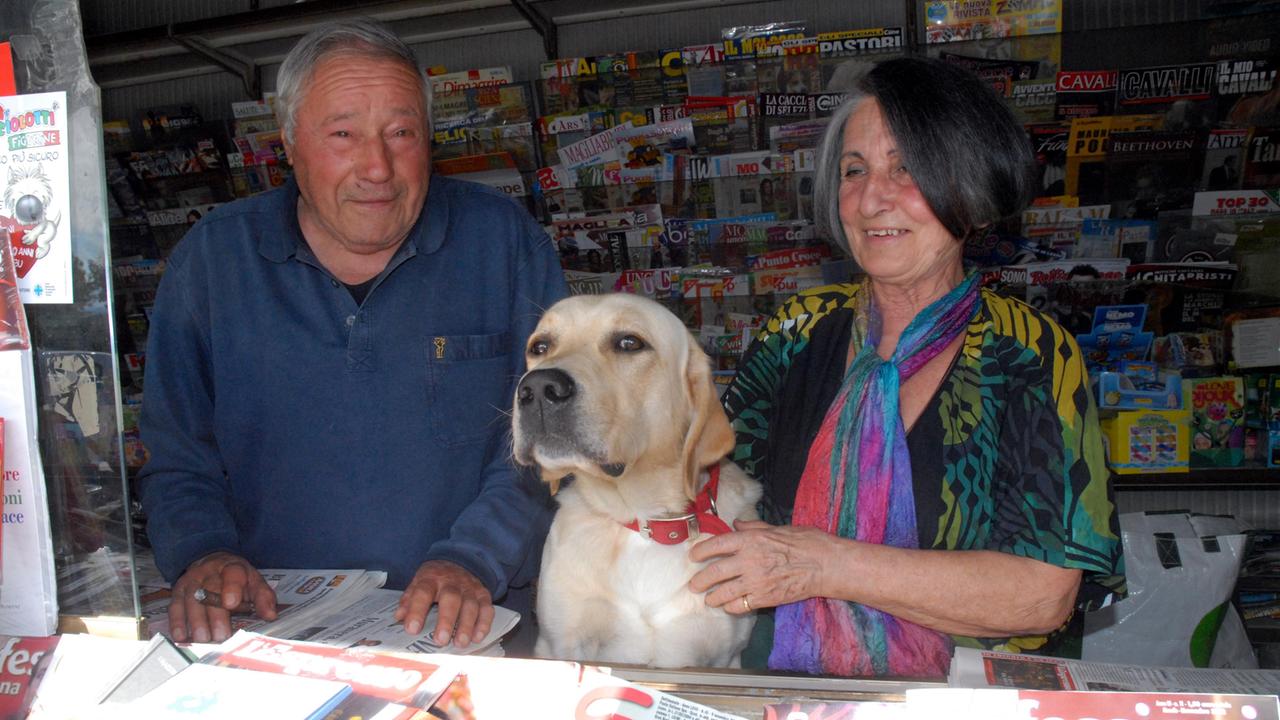 Ginetto Ambrosino con la moglie Margherita Spano e il loro cane
