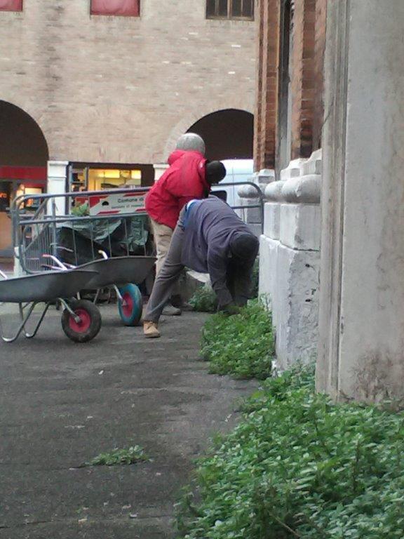 I due richiedenti asilo al lavoro