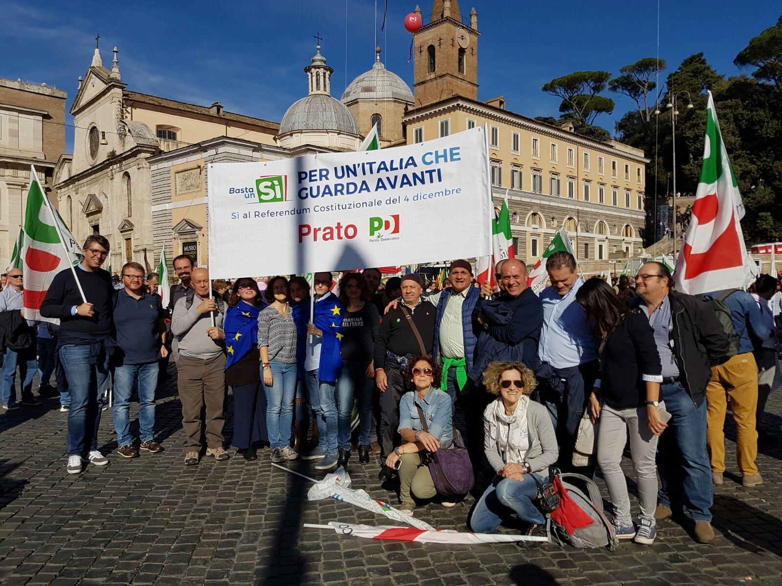La delegazione di Prato a Piazza del Popolo a Roma