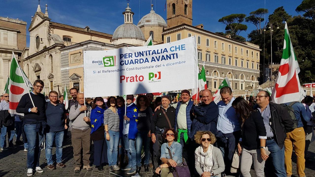 La delegazione di Prato a Piazza del Popolo a Roma