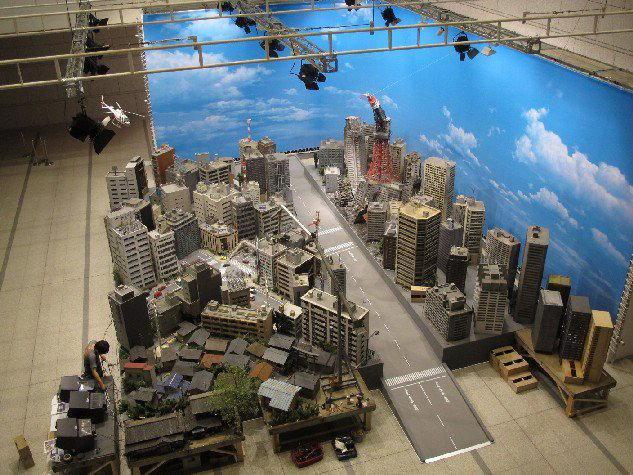 Una ricostruzione in studio di effetti speciali per il cinema