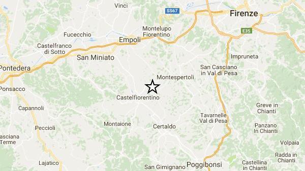 La mappa con l'epicentro (fonte Ingv)