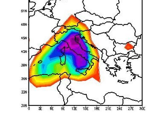 La mappa delle precipitazioni del 3-4 novembre del 1966