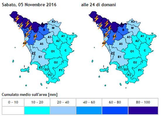 La grafica della Regione Toscana per sabato 5
