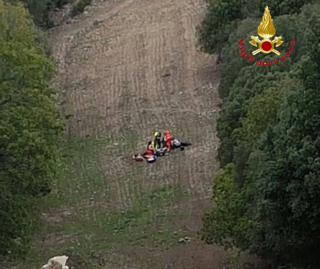 Il luogo della tragedia visto dall'elicottero