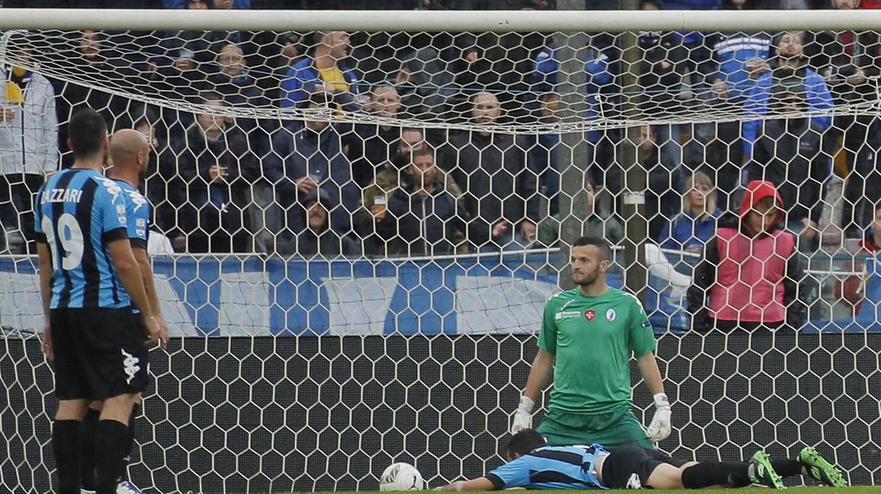 Il gol-partita del Perugia (foto Fabio Muzzi)