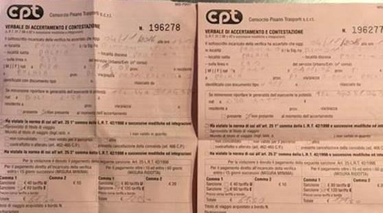 Fratelli multati in bus per un chilometro senza il biglietto 