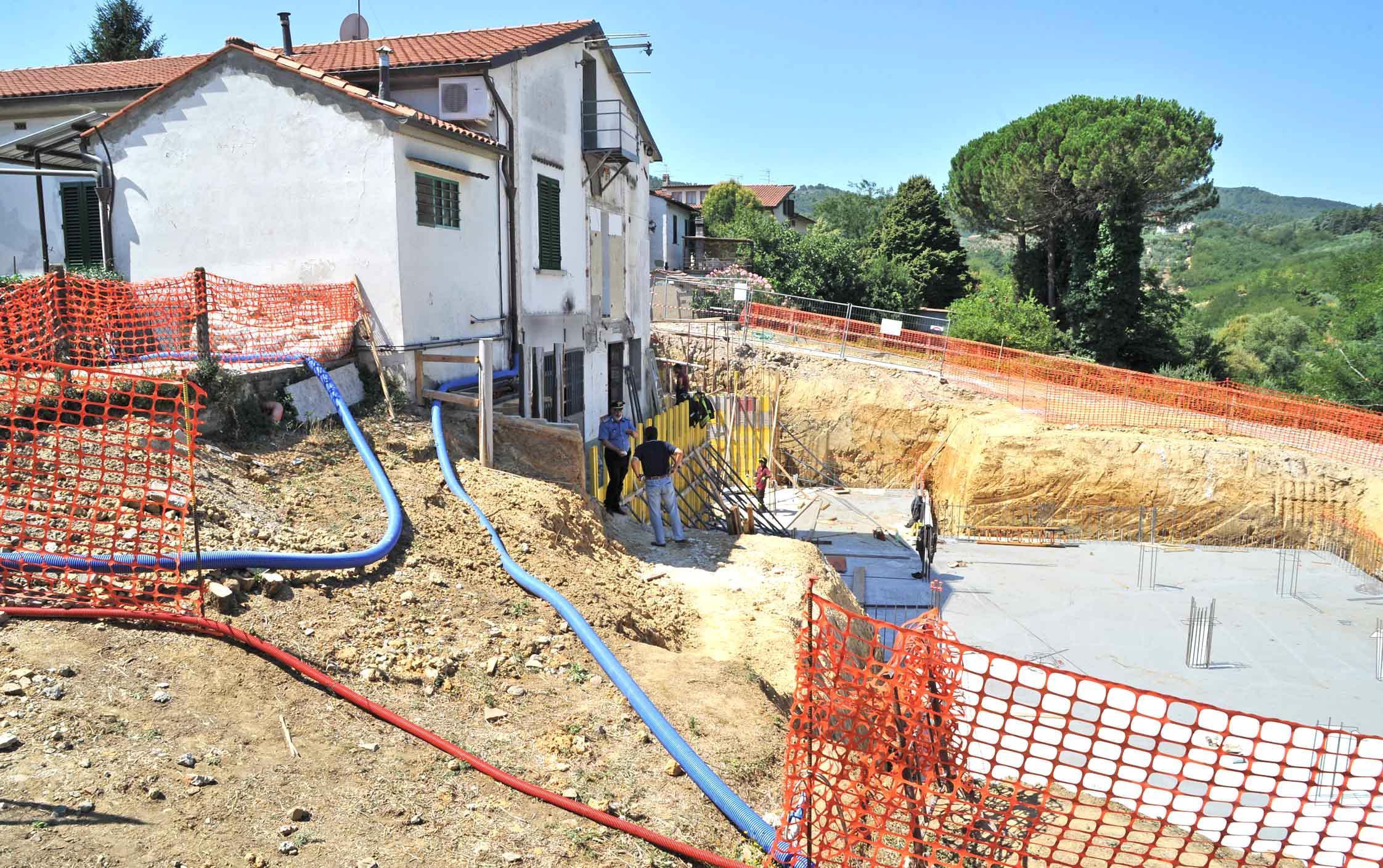 Il cantiere a Casalguidi dove avvenne la tragedia