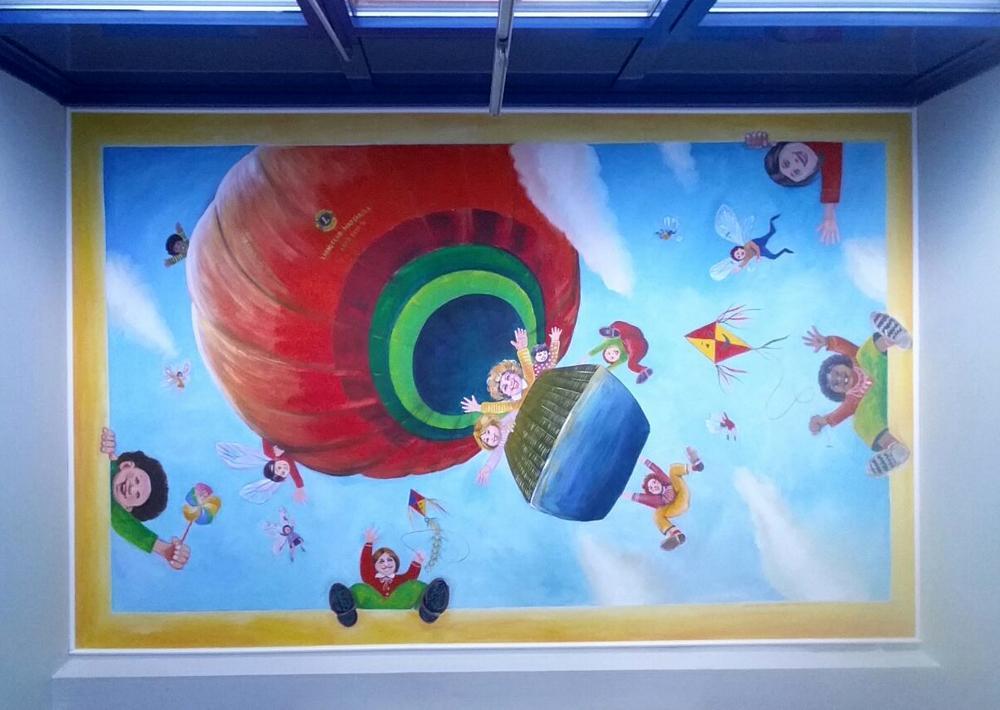 Uno dei disegni nella pediatria dell'ospedale