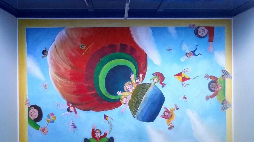 Uno dei disegni nella pediatria dell'ospedale