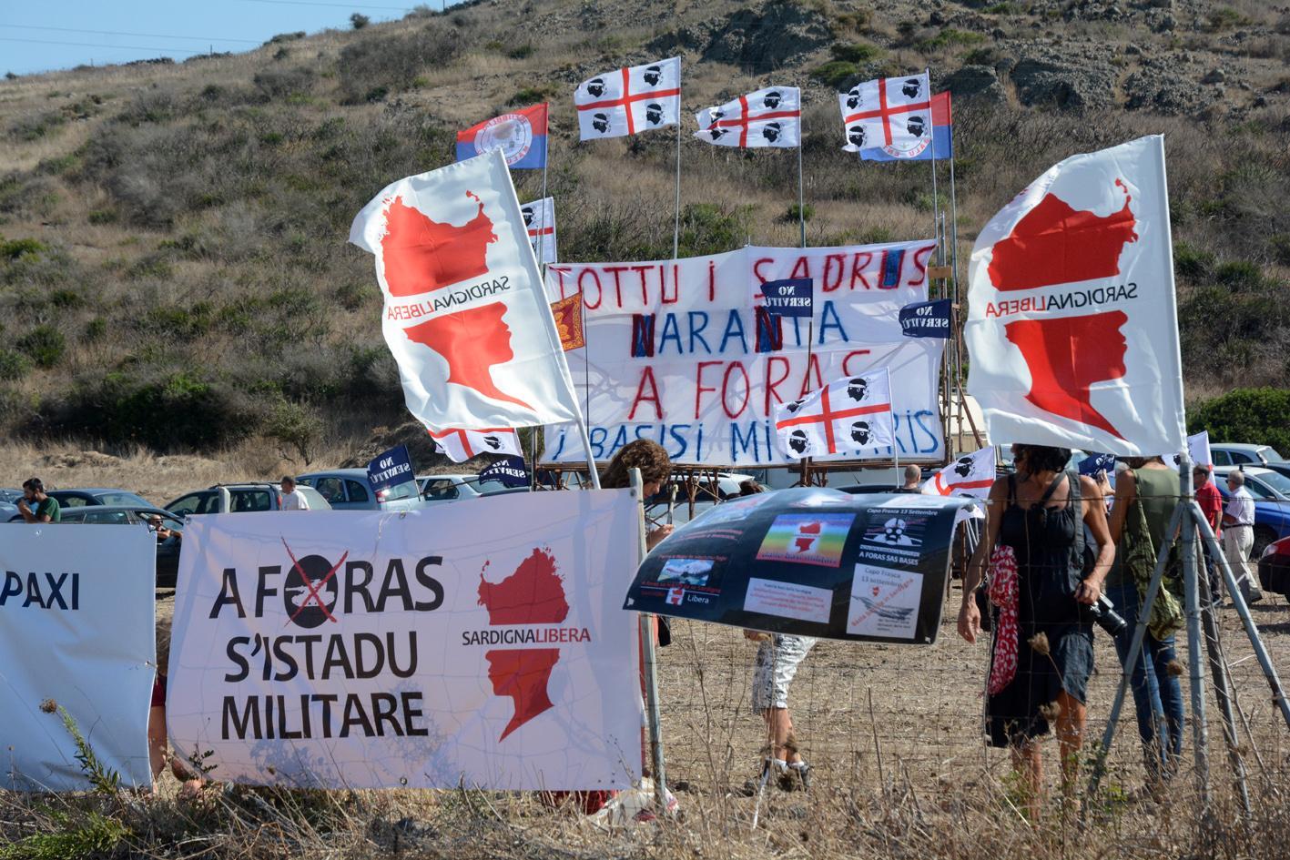 Una recente manifestazione a Capo Frasca