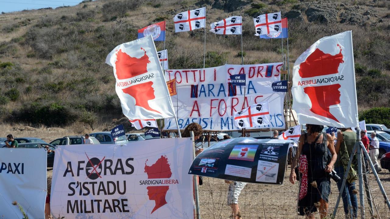 Una recente manifestazione a Capo Frasca