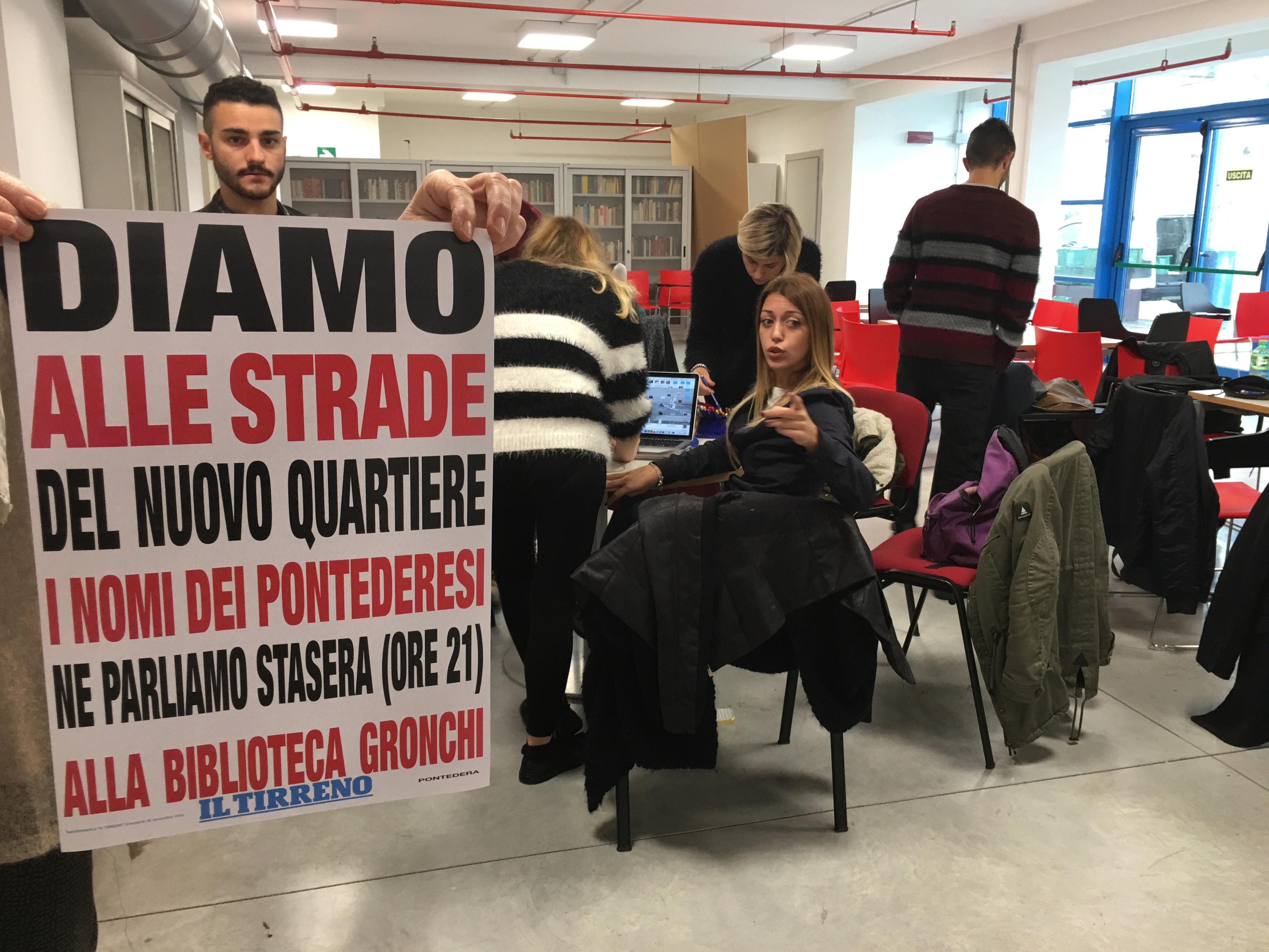 La locandina speciale per l'evento alla biblioteca comunale (Foto Franco Silvi)