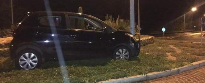 Auto finisce tra i cactus del rondò 