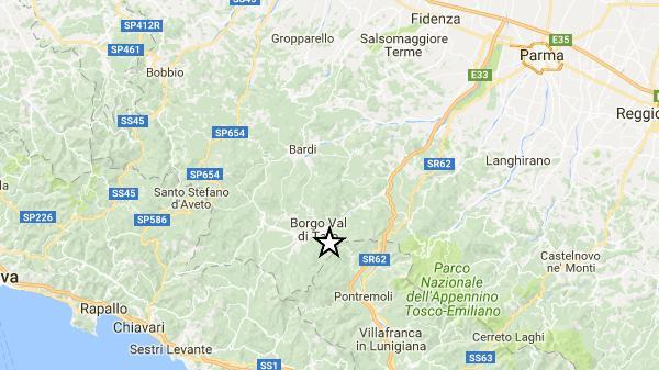 L'epicentro del terremoto