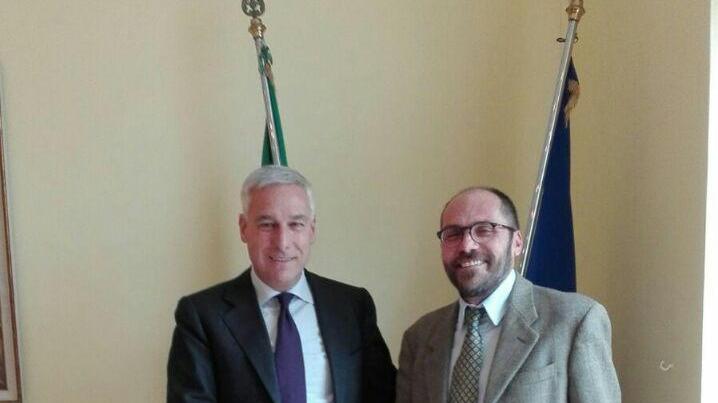 Giorgio Del Ghingaro con il commissario Fabrizio Stelo