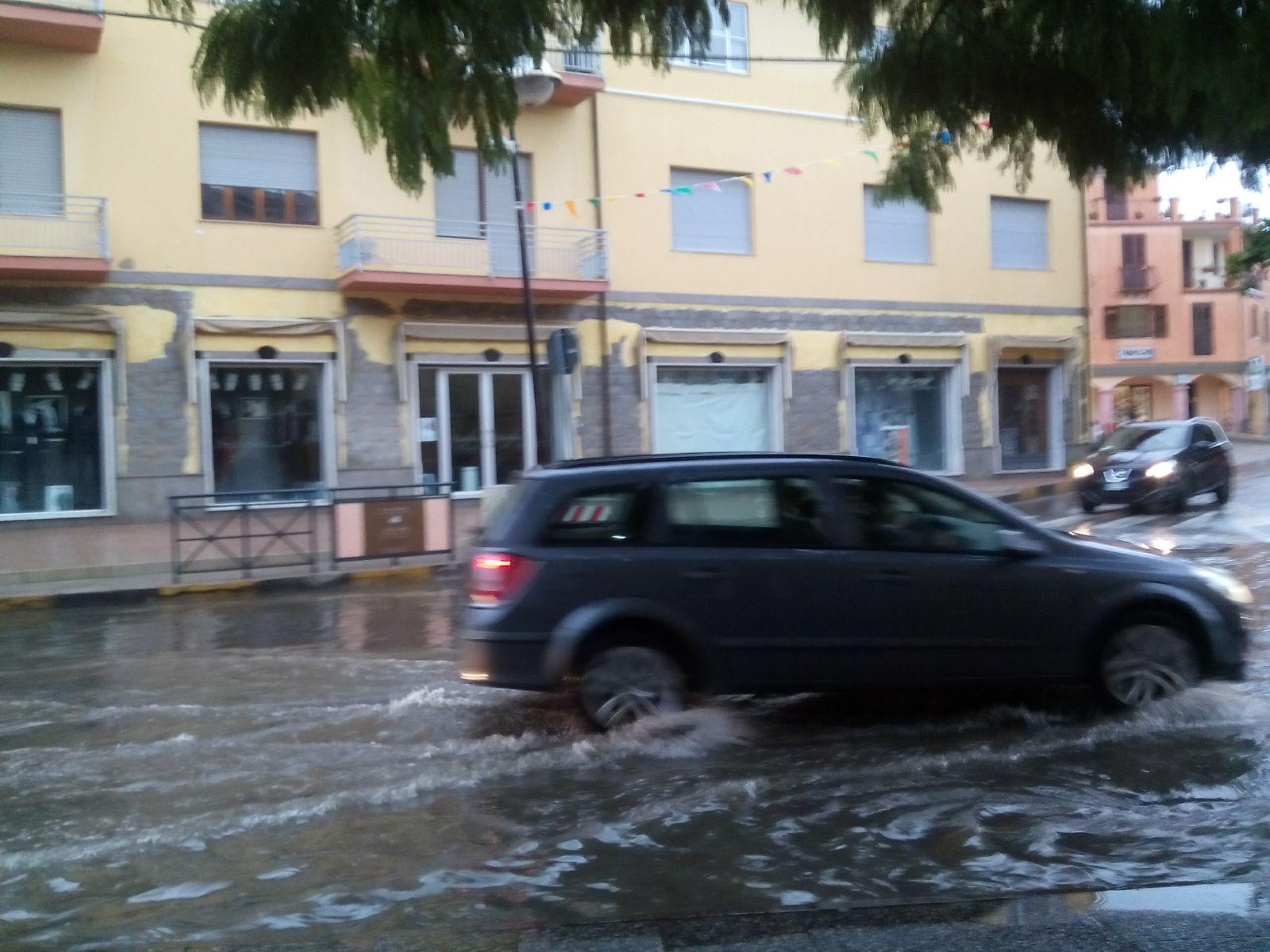 Strade allagate a Tortolì