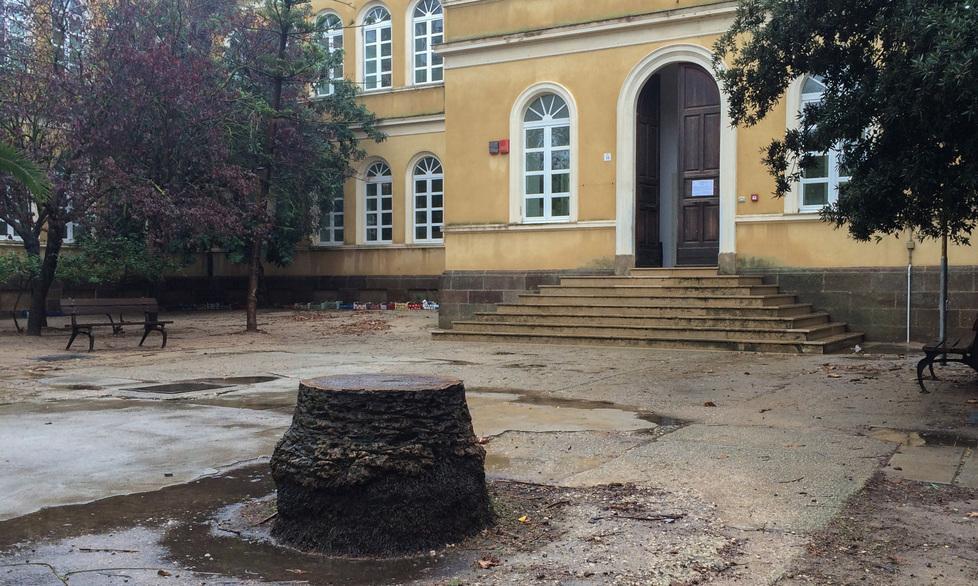 Alghero, l’acquazzone forma un lago a Sacro Cuore 