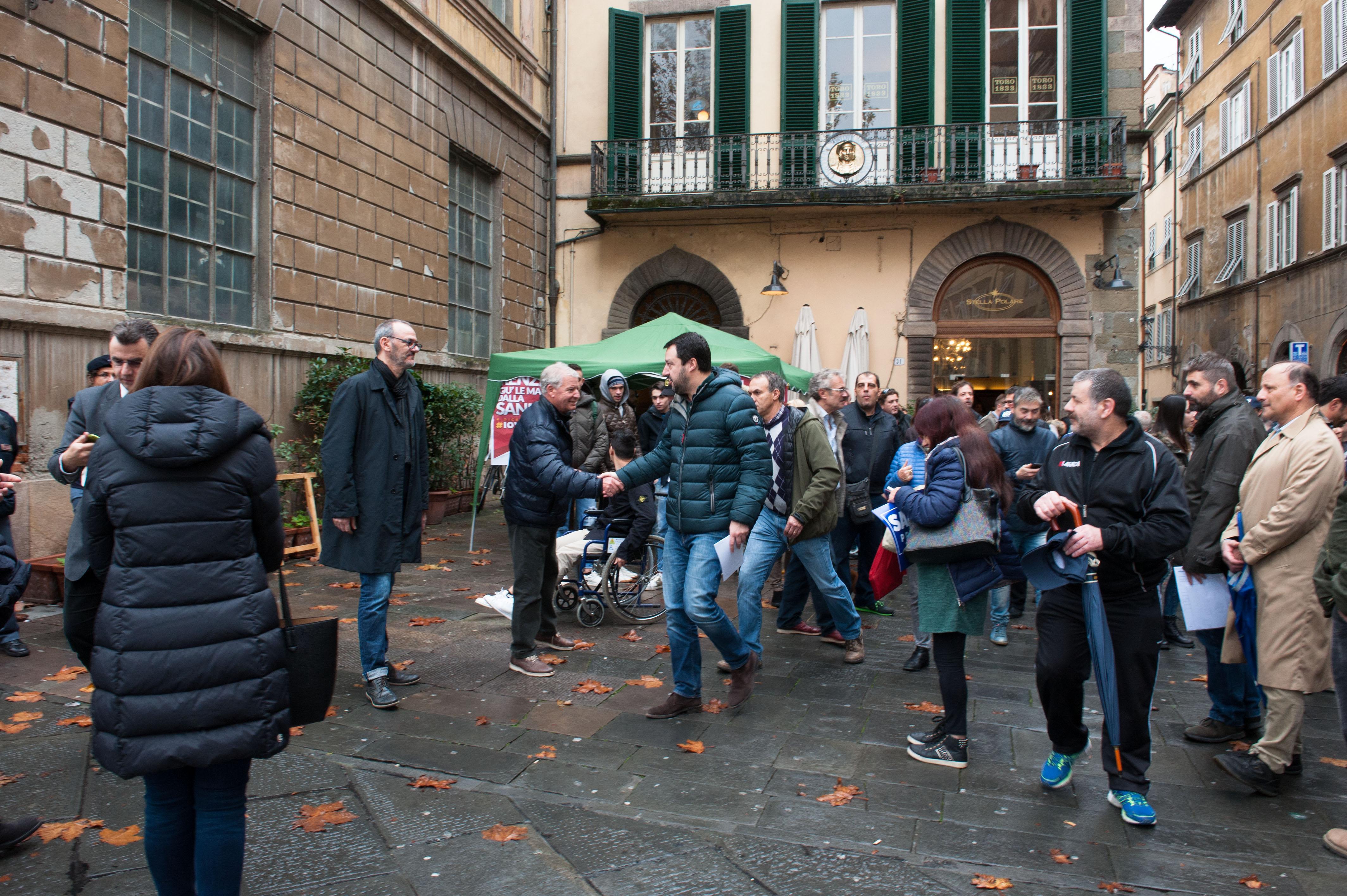 Salvini a Lucca (Foto Fiorenzo Sernacchioli)